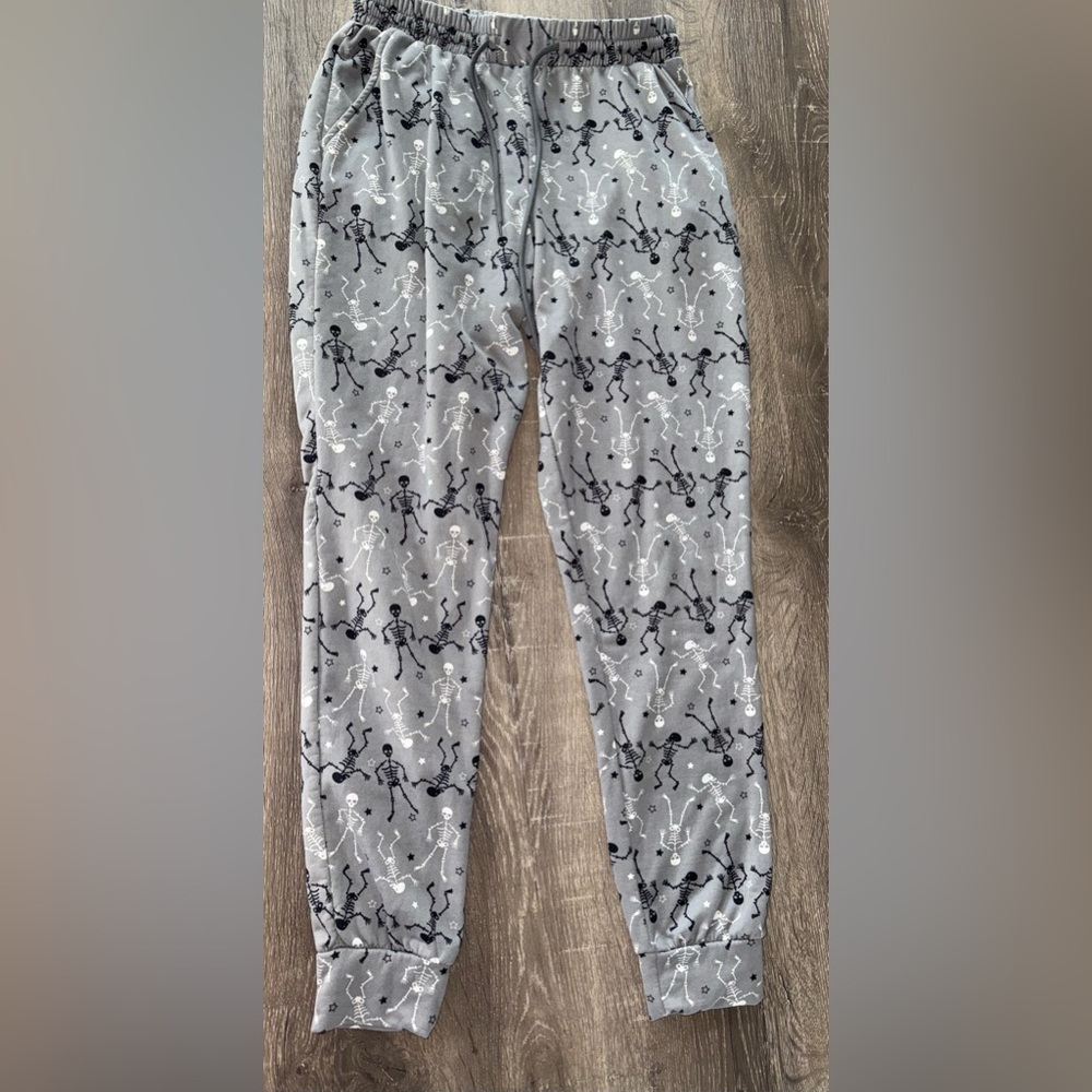 🎃Red Finch, Halloween Fleece Pajama Pant Joggers Pockets And Drawstring,Medium